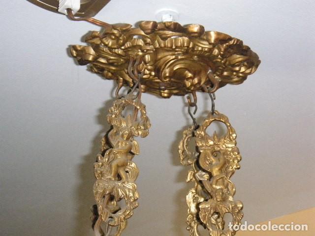 Antig&uuml;edades: LAMPARA VOTIVA DE LATON DE 4 LUCES - Foto 2