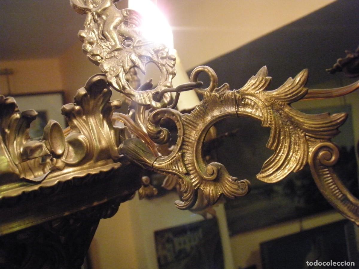 Antig&uuml;edades: LAMPARA VOTIVA DE LATON DE 4 LUCES - Foto 5