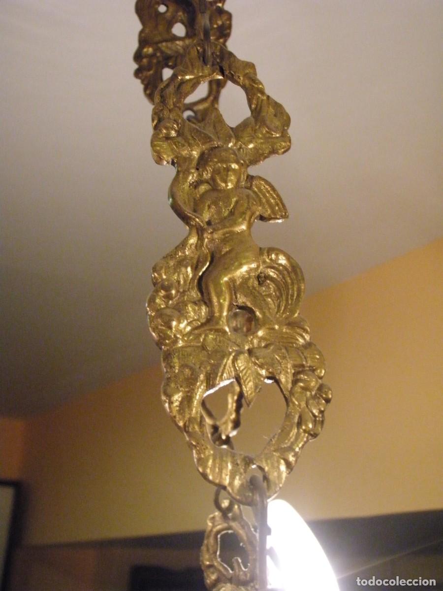 Antig&uuml;edades: LAMPARA VOTIVA DE LATON DE 4 LUCES - Foto 6