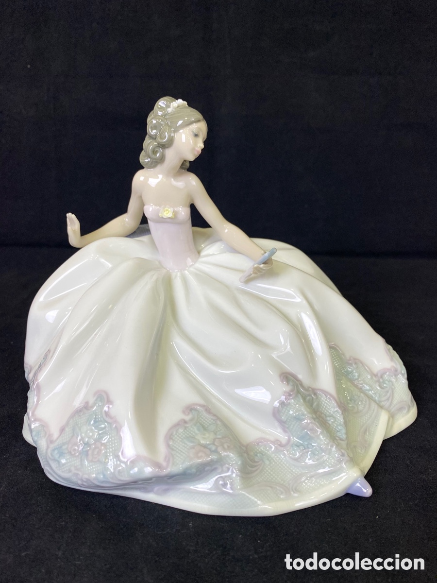 Antiques: FIGURA LLADR&Oacute; -MUJER SENTADA EN LA FIESTA, JOS&Eacute; PUCHE - MODELO 5859 - A&Ntilde;O 1991