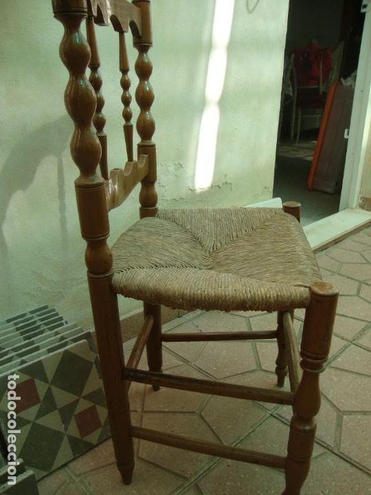 Antig&uuml;edades: silla asiento de enea - Foto 4