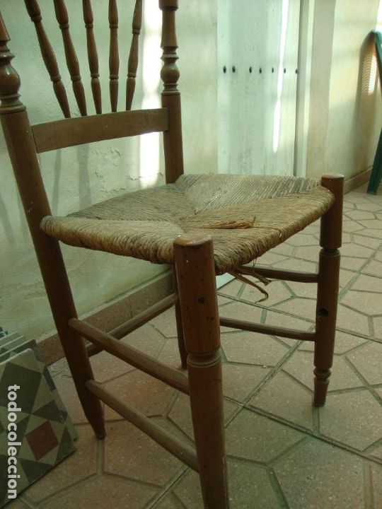 Antig&uuml;edades: silla asiento de enea - Foto 2