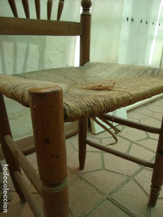 Antig&uuml;edades: silla asiento de enea - Foto 4