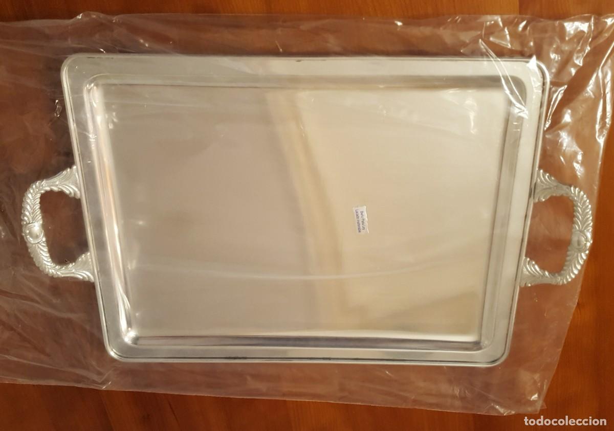 Antig&uuml;edades: Bandeja rectangular con asas (ba&ntilde;ada en plata, tama&ntilde;o grande) - Foto 8