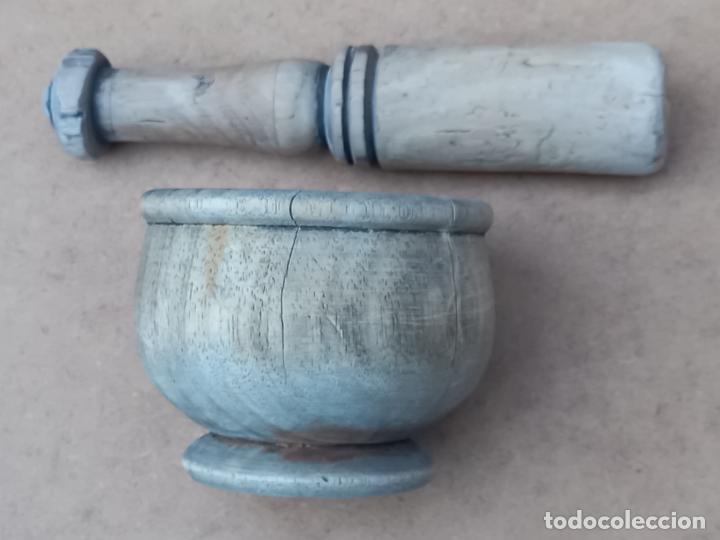 Antig&uuml;edades: MORTERO ANTIGUO DE MADERA CON SU MANO. - Foto 6