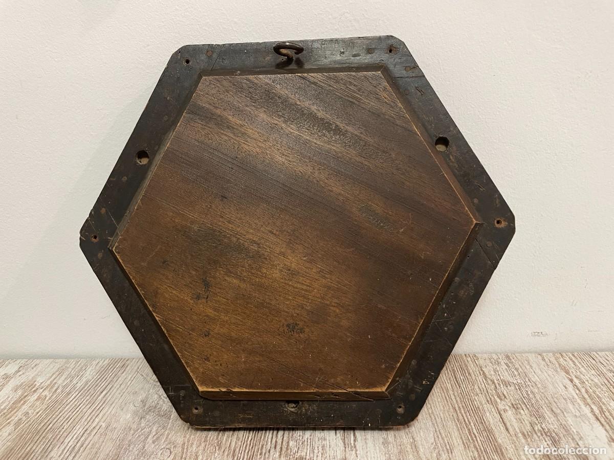 Antig&uuml;edades: ESPEJO MADERA HEXAGONAL - Foto 8