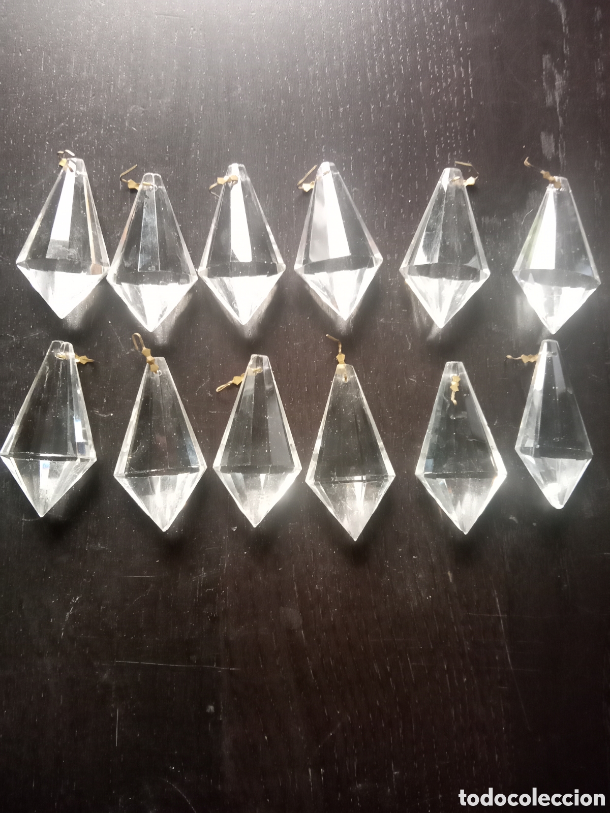 Antig&uuml;edades: Lotes 12 perlas cristal l&aacute;mpara - Foto 1