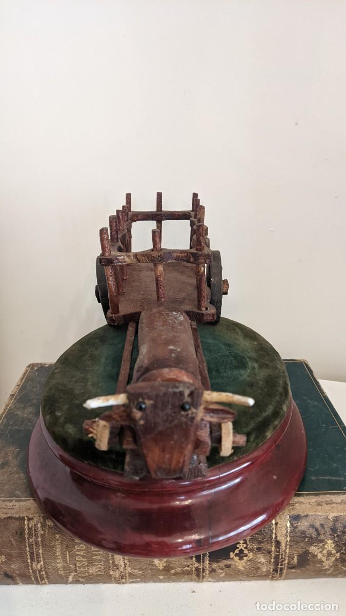 Antig&uuml;edades: ANTIGUO CARRO MADERA BUEYES VASCO - Foto 3