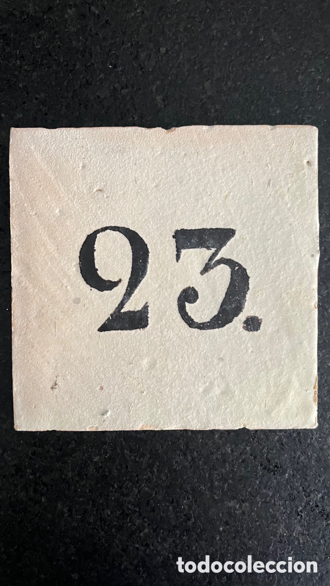 Antig&uuml;edades: ANTIGUO AZULEJO NUMERO CASA 23 - Foto 1