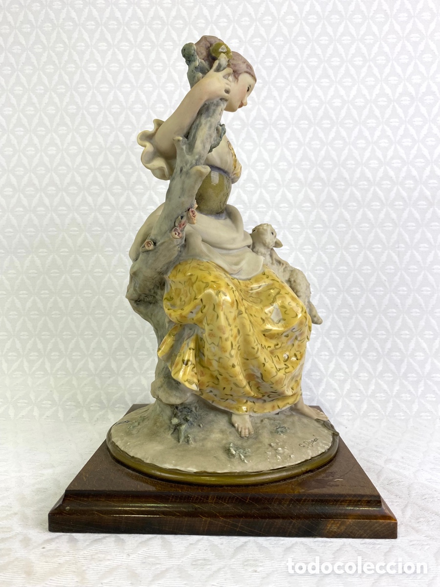 Antig&uuml;edades: GIUSEPPE ARMANI - CHICA CON CORDERO - CAPODIMONTE - Foto 4