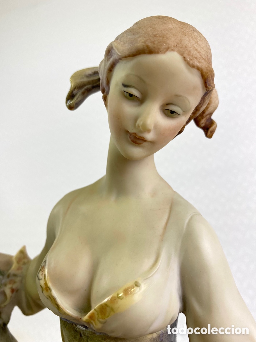 Antig&uuml;edades: GIUSEPPE ARMANI - CHICA CON CORDERO - CAPODIMONTE - Foto 5