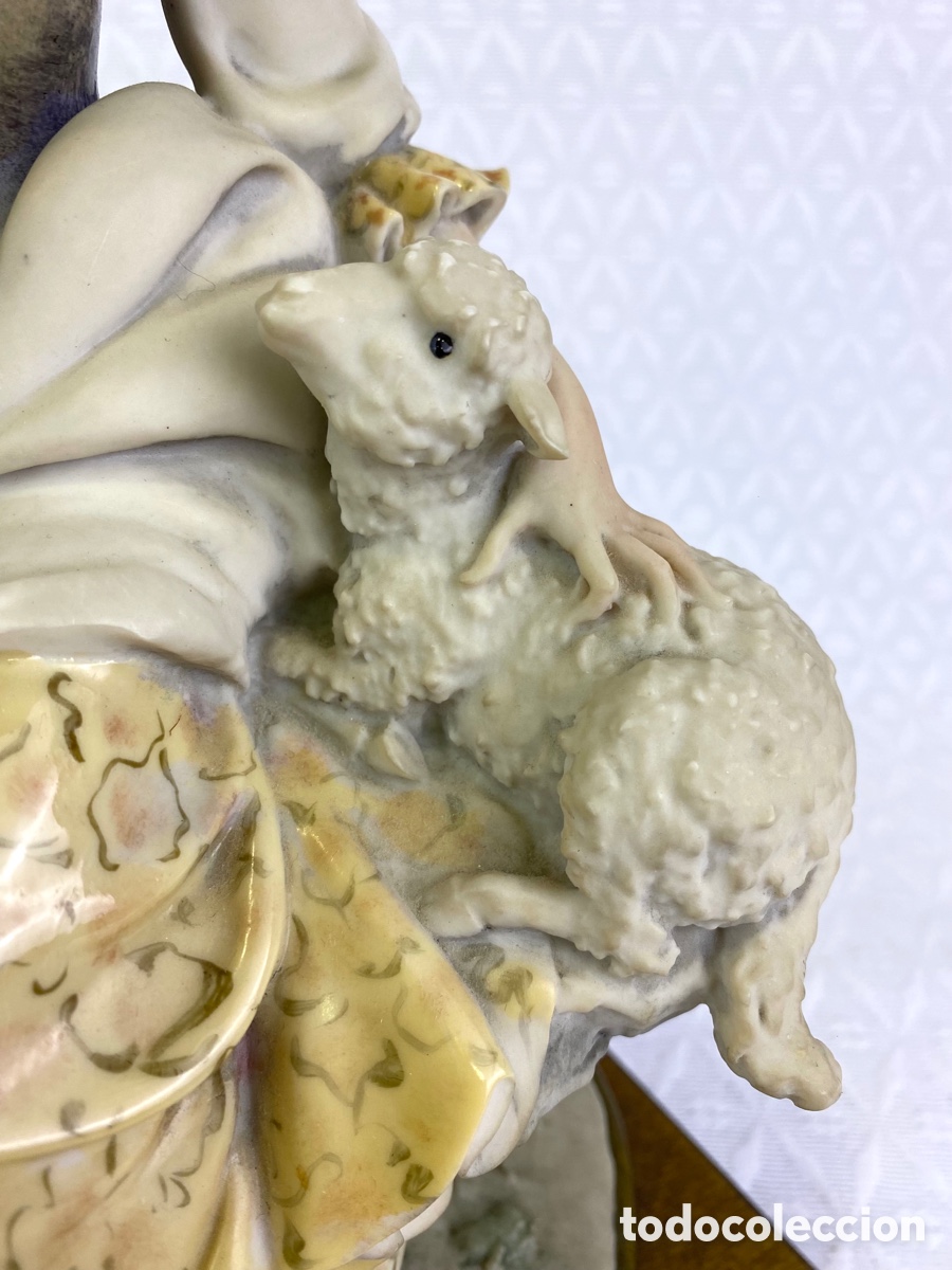 Antig&uuml;edades: GIUSEPPE ARMANI - CHICA CON CORDERO - CAPODIMONTE - Foto 6
