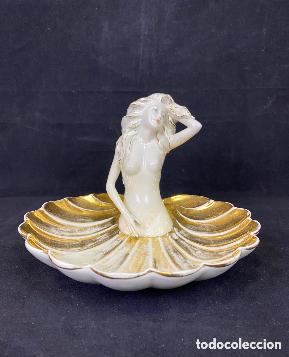 Antig&uuml;edades: CESARE VILLARI - MUJER SIRENA - PORCELANA ITALIANA