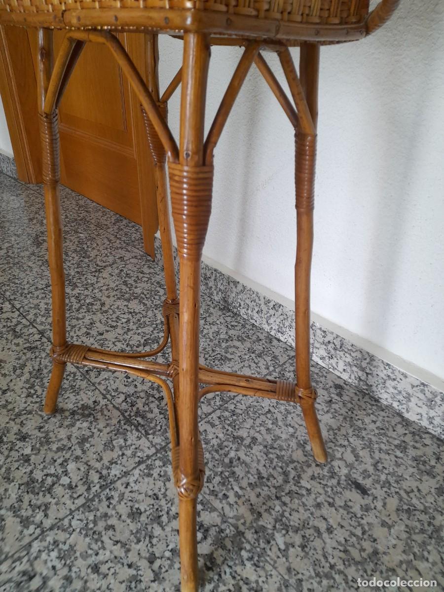 Antig&uuml;edades: Costurero de bamb&uacute; y mimbre d&eacute;cada de los 60-70 - Foto 9