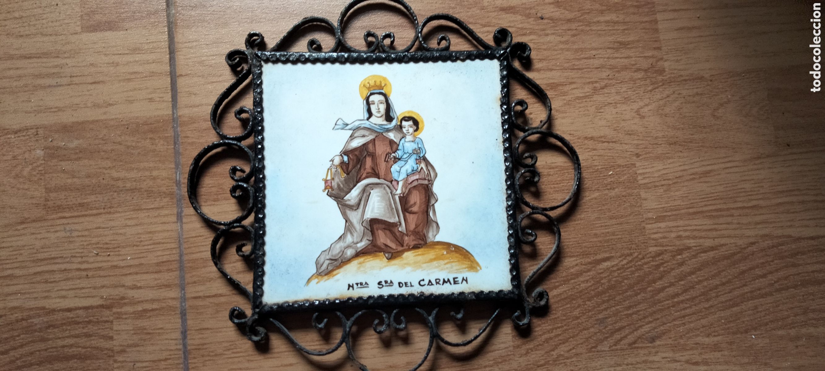 Antig&uuml;edades: AZULEJO CON HERRAJE - Foto 1