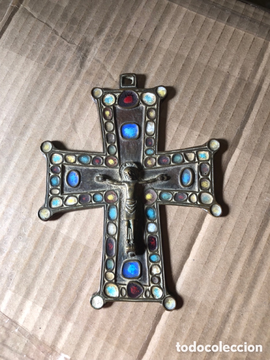 Antig&uuml;edades: CRUZ DE BROCE CON ESMALTES - Foto 1