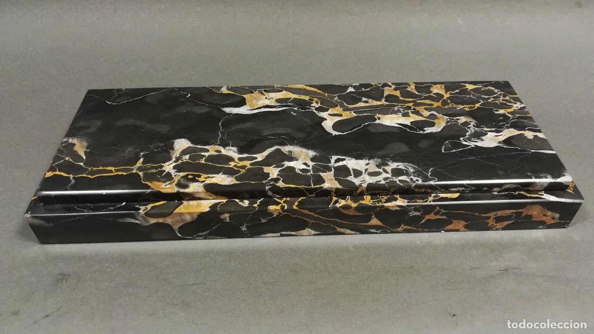 Antig&uuml;edades: BASE DE MARMOL NEGRO PORTORO RECTANGULAR GRANDE - Foto 1