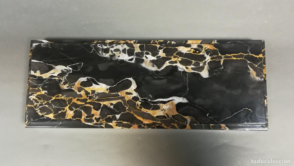 Antig&uuml;edades: BASE DE MARMOL NEGRO PORTORO RECTANGULAR GRANDE - Foto 2