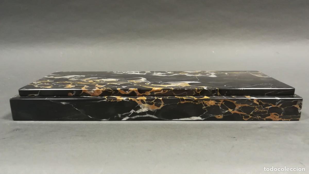 Antig&uuml;edades: BASE DE MARMOL NEGRO PORTORO RECTANGULAR GRANDE - Foto 3