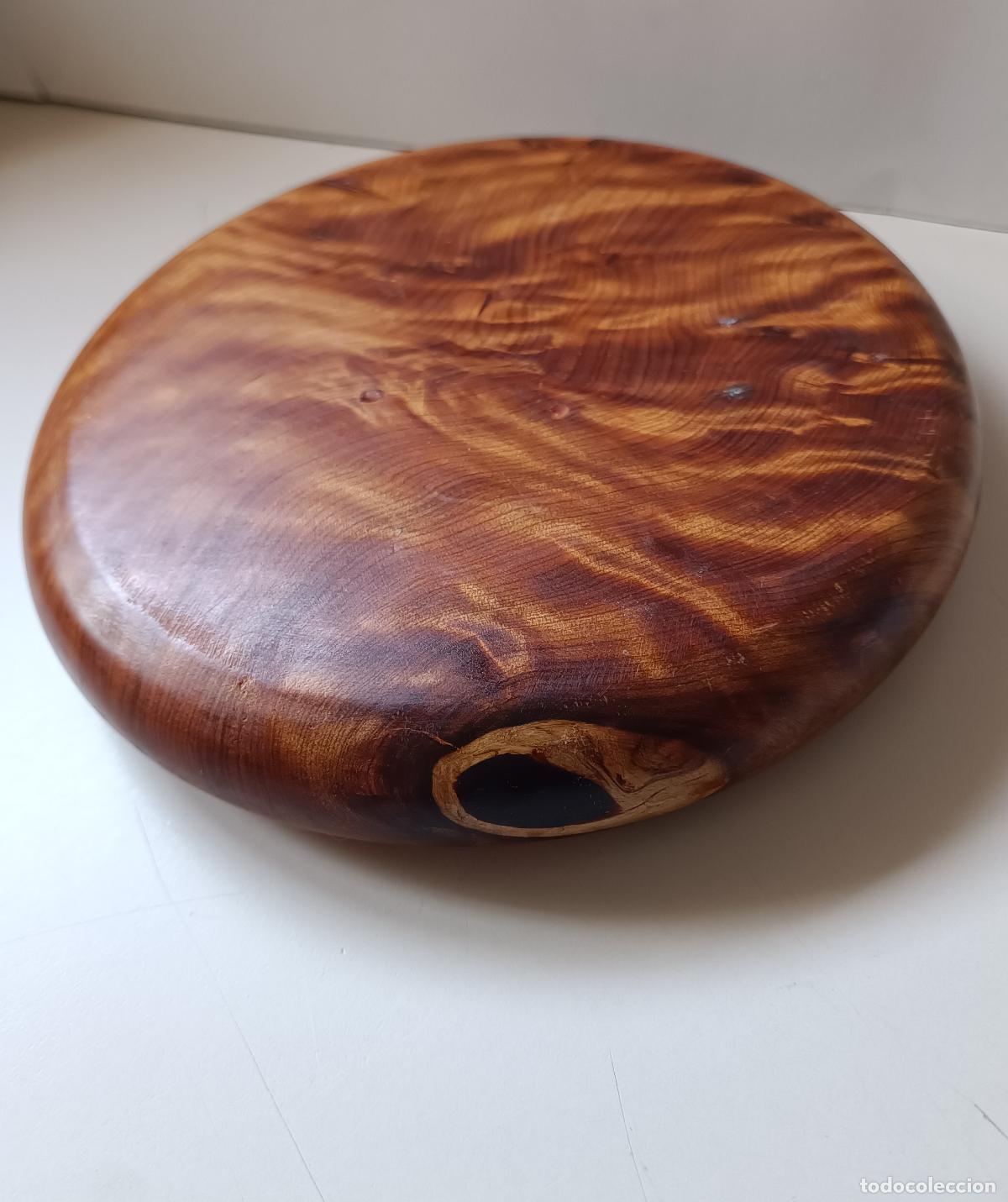 Antig&uuml;edades: PLATO DE MADERA DE UNA PIEZA. (Made in Turkey) - Foto 5