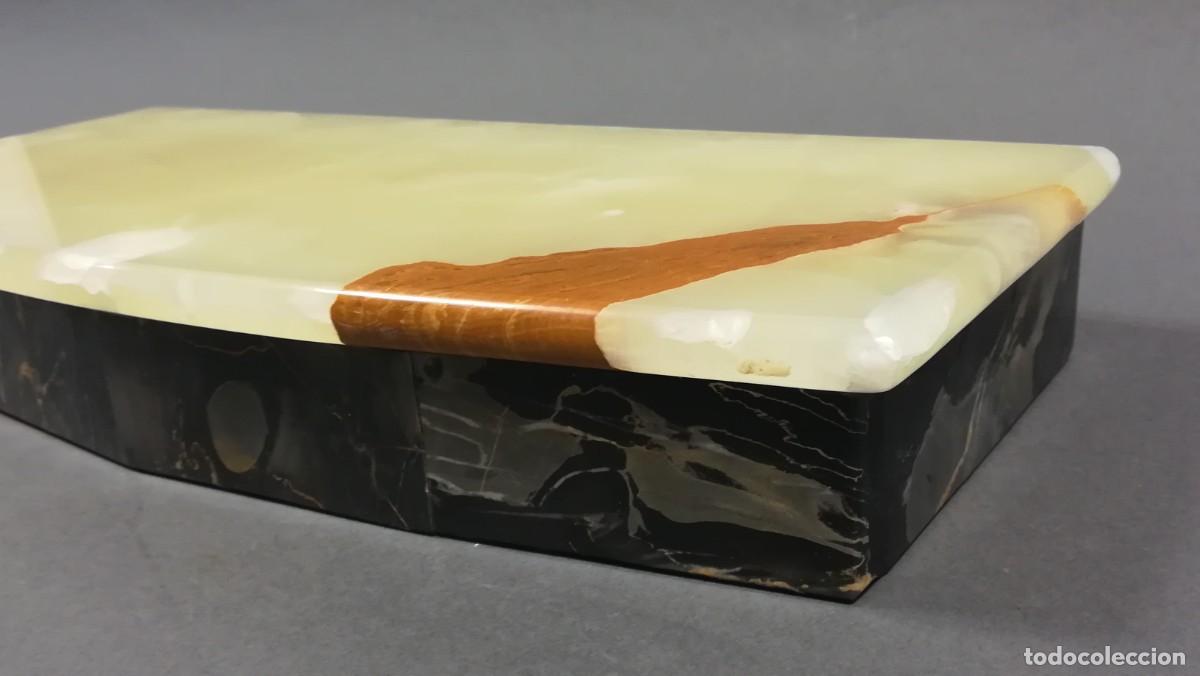 Antig&uuml;edades: BASE RECTANGULAR DE ONIX VERDE Y ONIZ PAKISTAN NEGRO - Foto 6