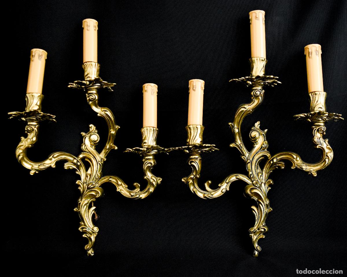 Antig&uuml;edades: Apliques de pared de bronce - Foto 2