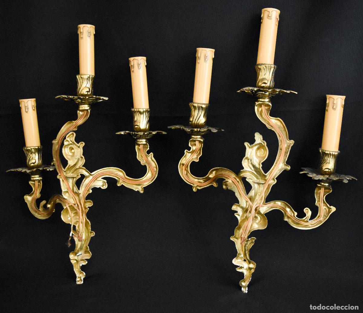 Antig&uuml;edades: Apliques de pared de bronce - Foto 8