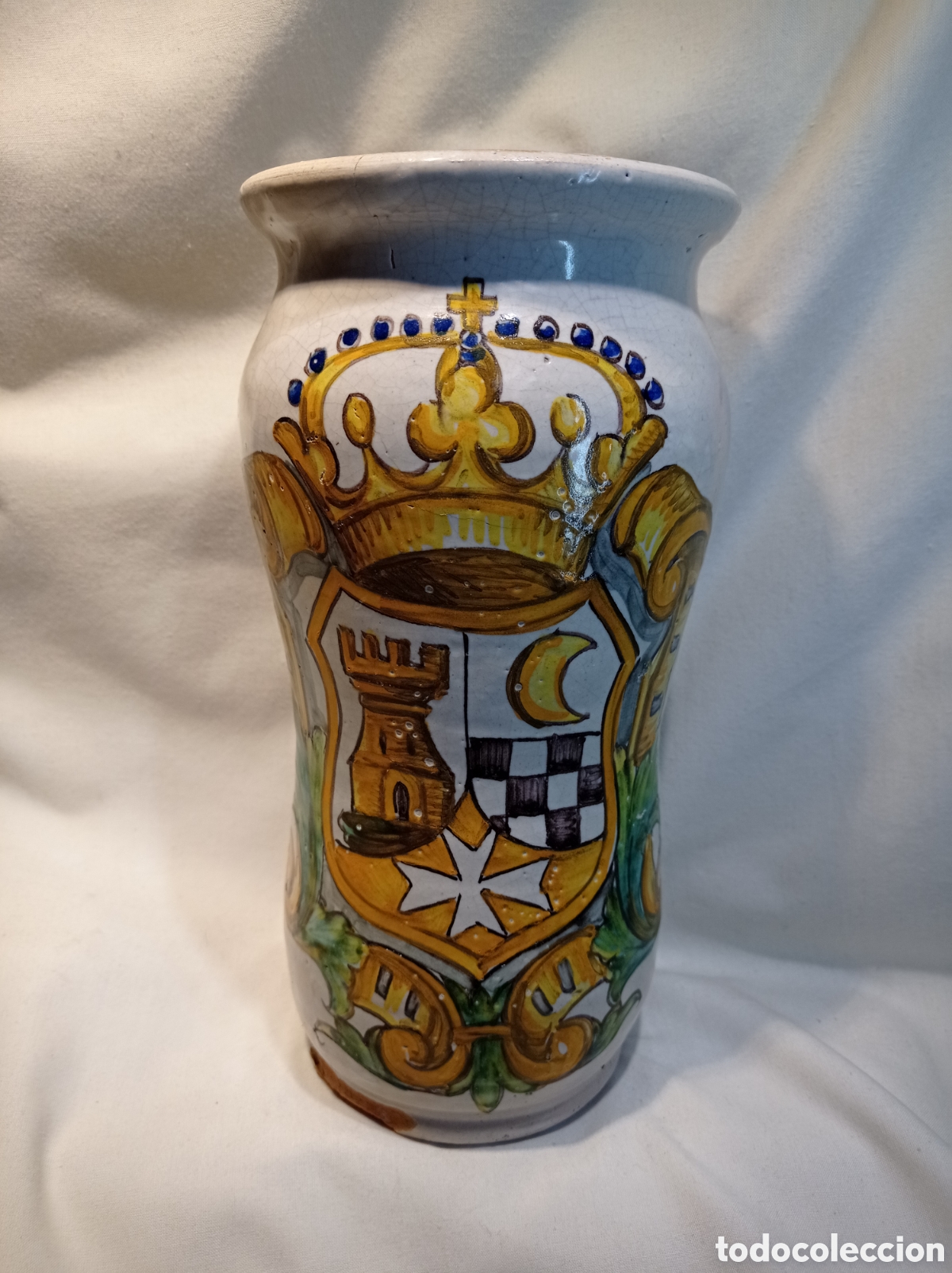 Antig&uuml;edades: ALBARELO CON ESCUDO HER&Aacute;LDICO 24,5 CM - Foto 1