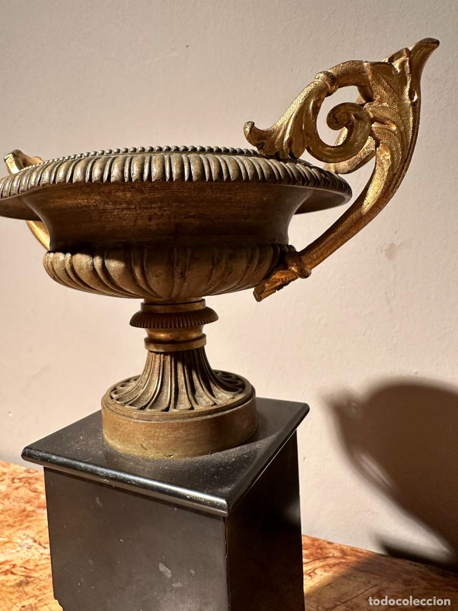 Antig&uuml;edades: BONITA COPA DE BRONCE Y M&Aacute;RMOL - Foto 2