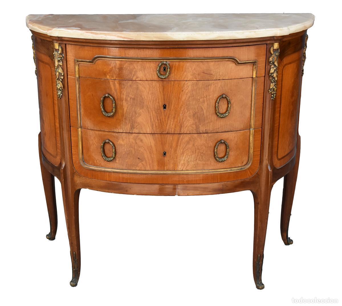 Antig&uuml;edades: Commode de style Transition en acajou et bronze 1900 - Foto 1