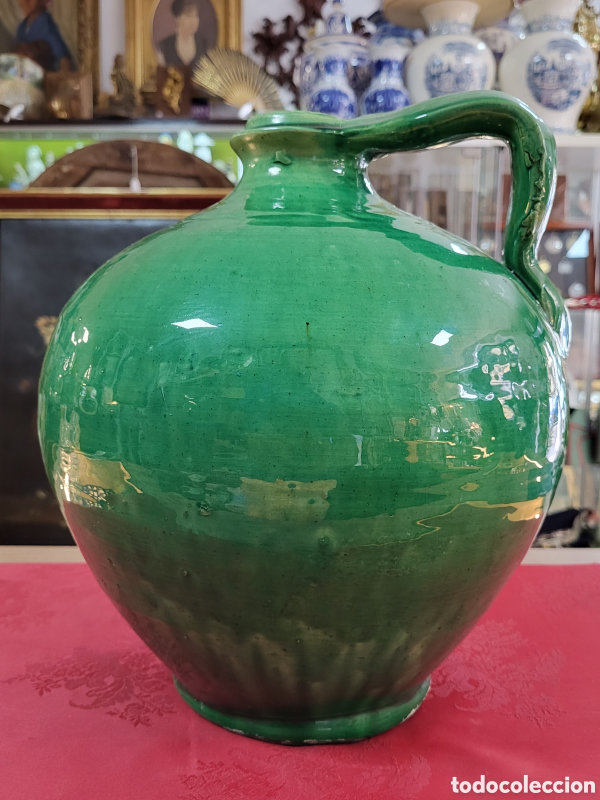 antigua alcuza aceitera ceramica vidriada con r - Acheter Porcelaine et  céramique de Triana sur todocoleccion