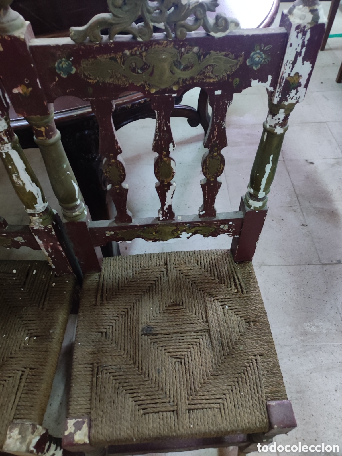 Antig&uuml;edades: 3 sillas antiguas para restaurar. - Foto 3