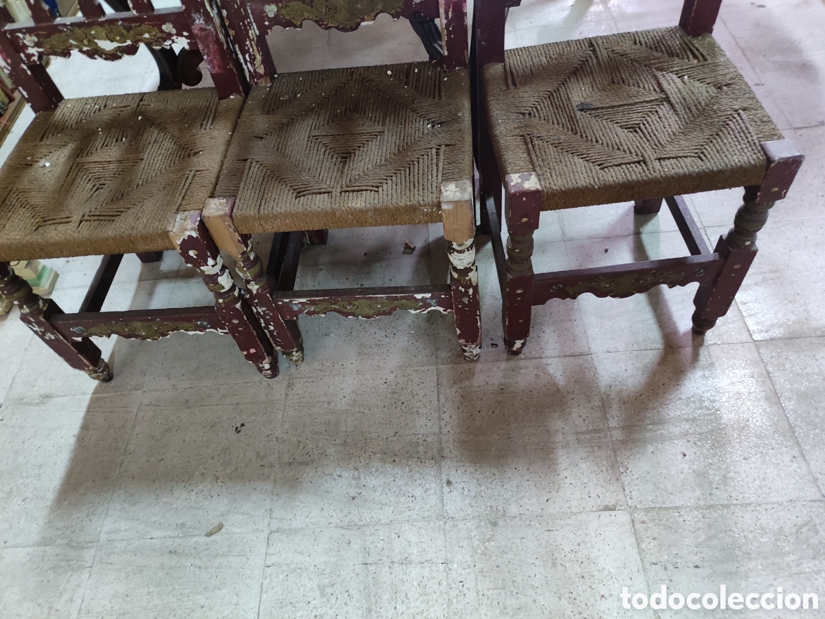 Antig&uuml;edades: 3 sillas antiguas para restaurar. - Foto 5