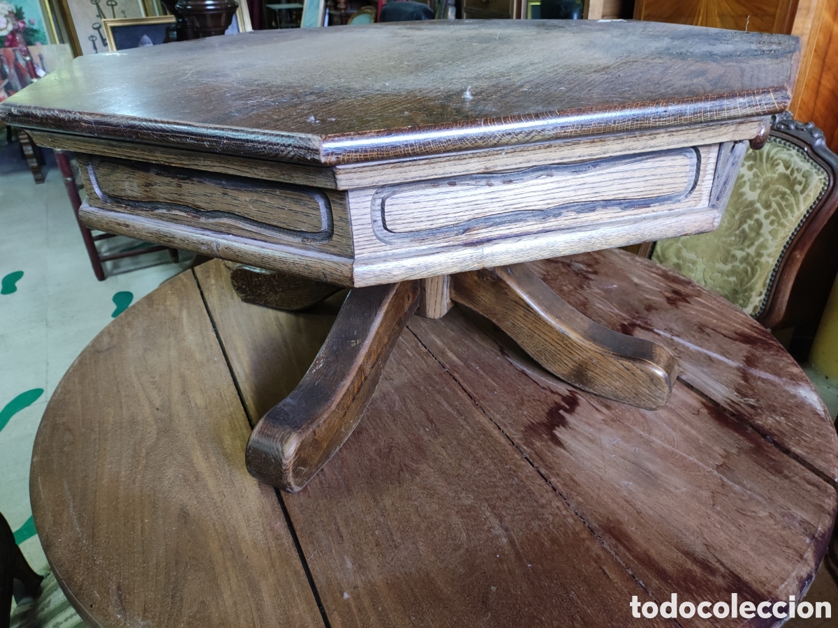 Antig&uuml;edades: Mesa baja roble octogonal - Foto 4