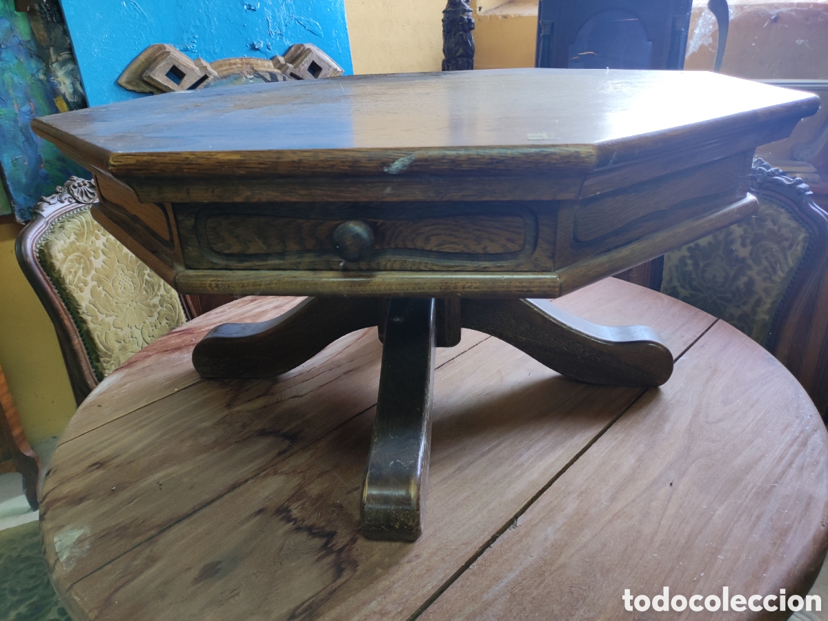 Antig&uuml;edades: Mesa baja roble octogonal - Foto 1