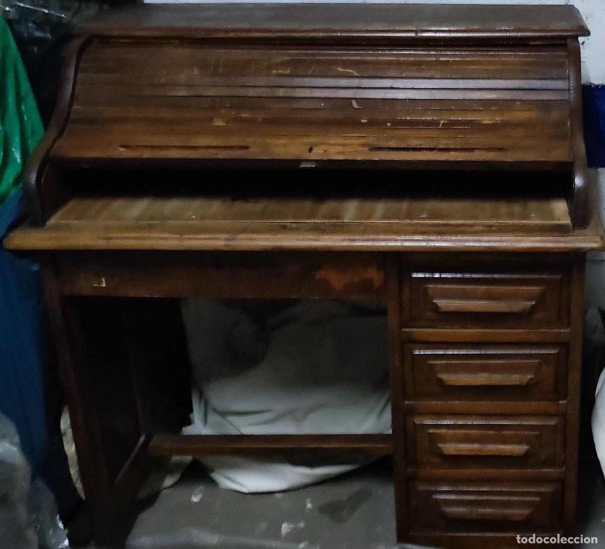 Antig&uuml;edades: Secreter de persiana muy antiguo - Foto 1