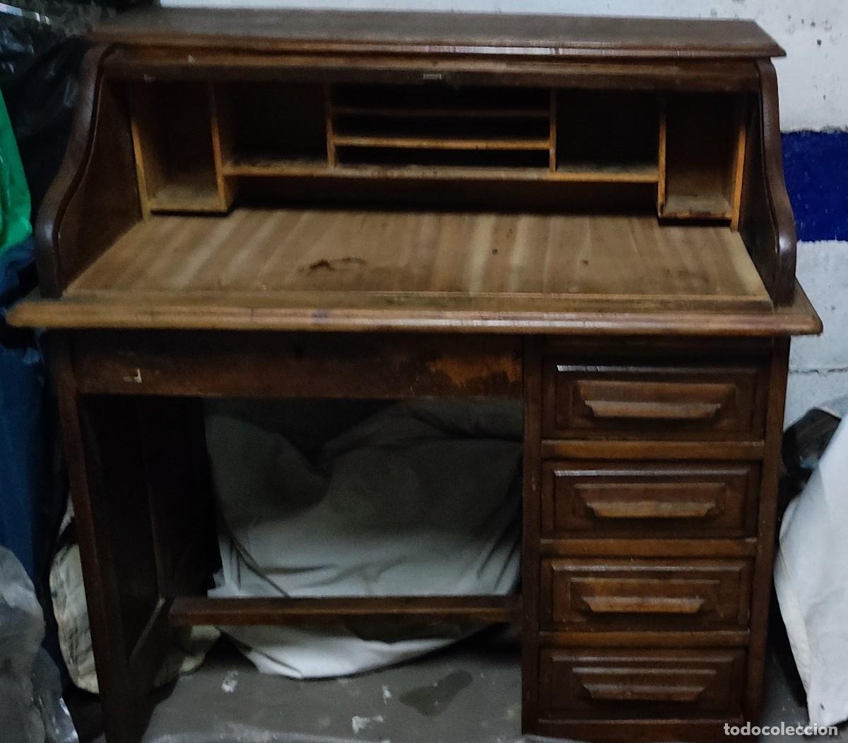 Antig&uuml;edades: Secreter de persiana muy antiguo - Foto 3