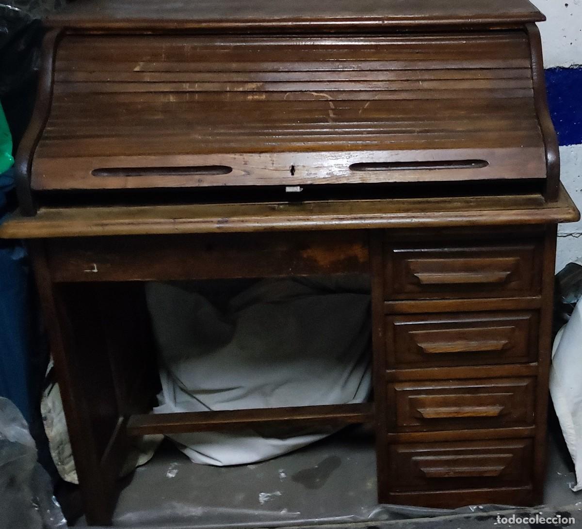 Antig&uuml;edades: Secreter de persiana muy antiguo - Foto 4