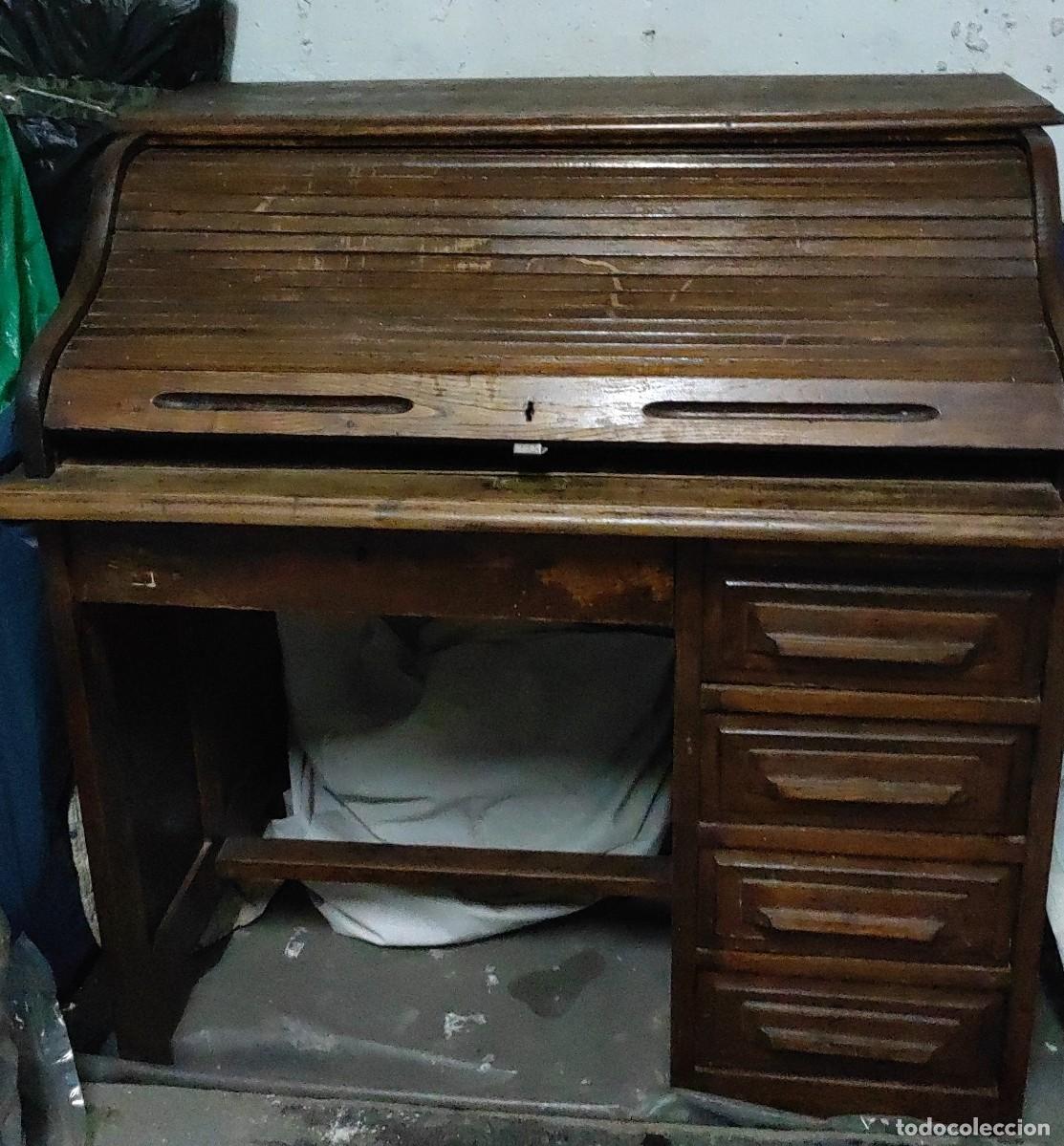 Antig&uuml;edades: Secreter de persiana muy antiguo - Foto 5