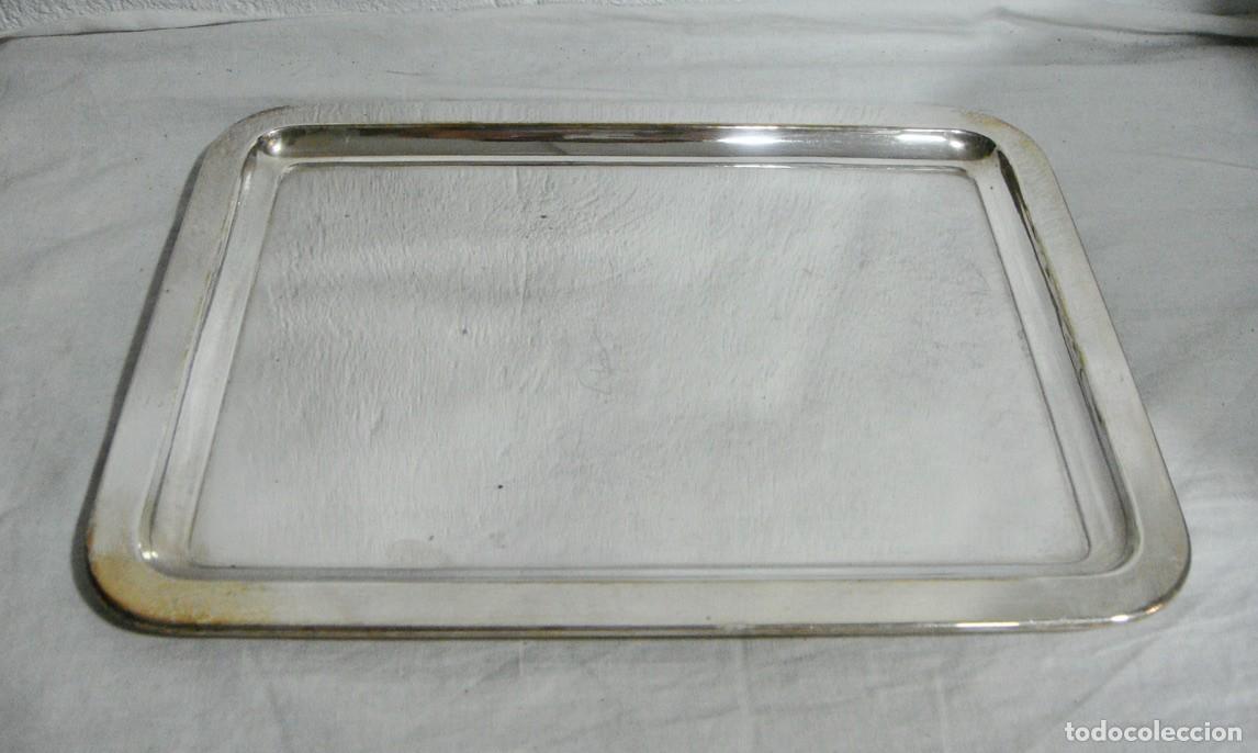 Antig&uuml;edades: Bandeja rectangular &bull; Metal plateado liso &bull; ca. 1950&ndash;1970 - Foto 4