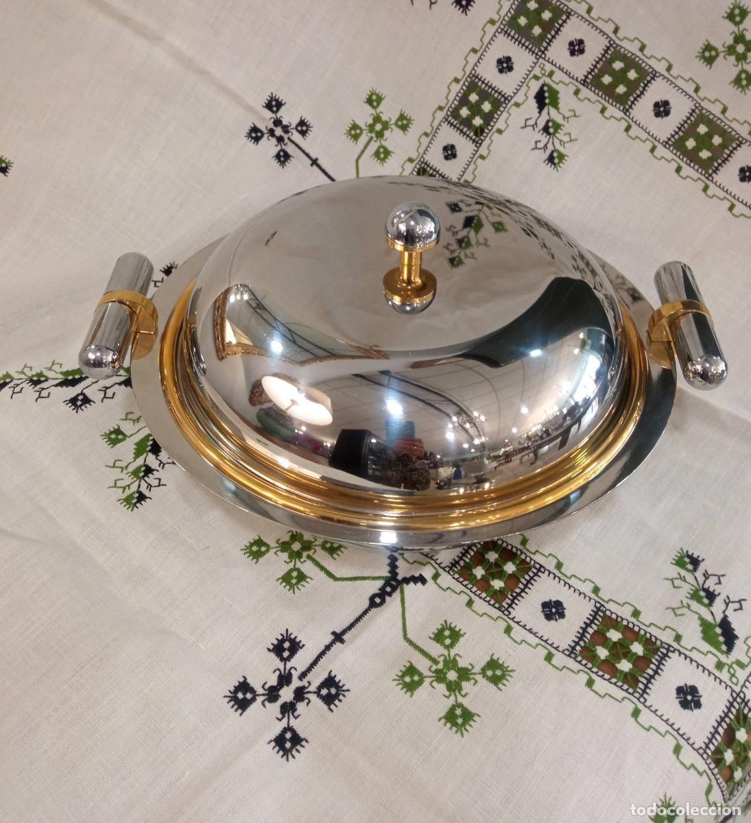 Antig&uuml;edades: Calienta plato de acero y oro - Foto 1