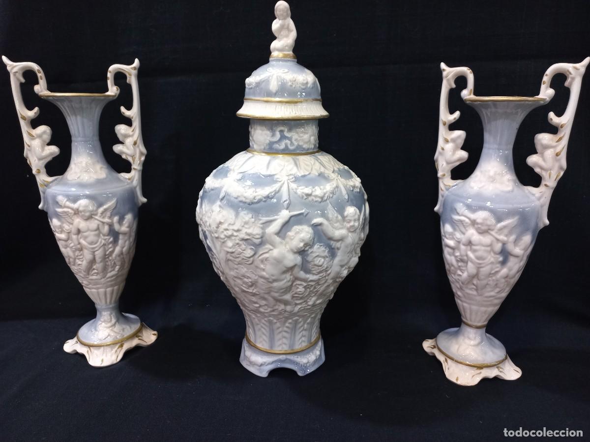 Antig&uuml;edades: TIBOR Y &Aacute;NFORAS (CAPODIMONTE) azul - Foto 1