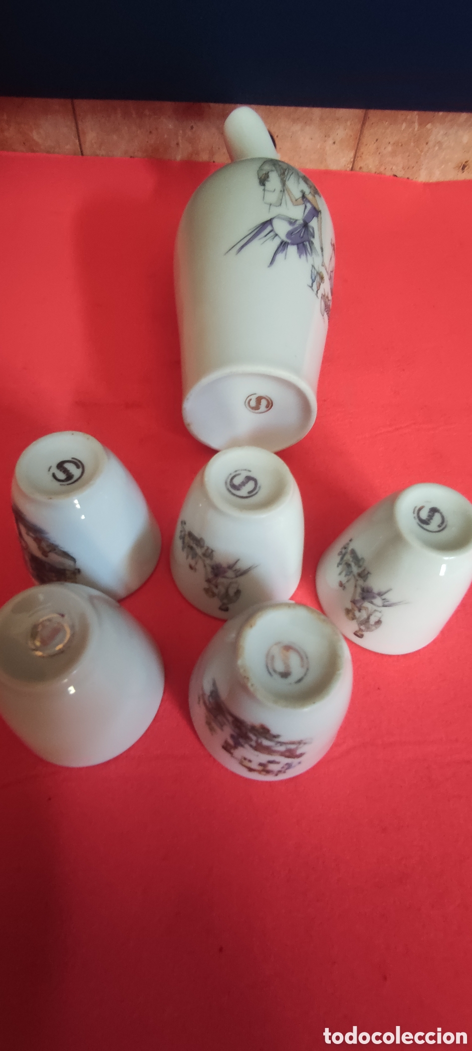Antig&uuml;edades: JUEGO DE LICORERA Y VASOS - Foto 4