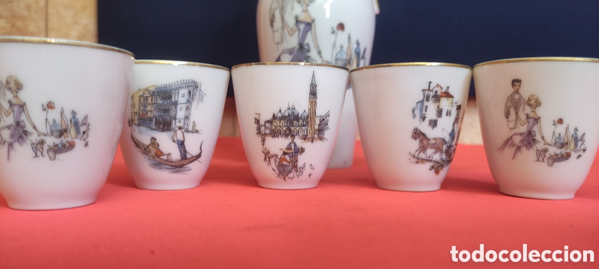Antig&uuml;edades: JUEGO DE LICORERA Y VASOS - Foto 7