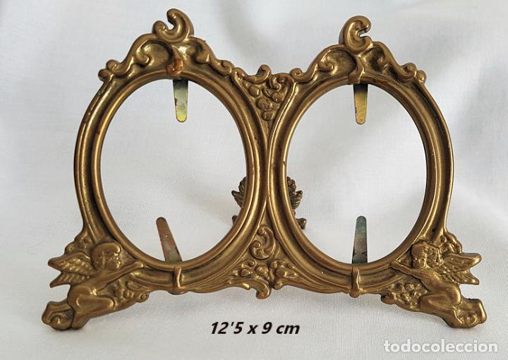 Antig&uuml;edades: PORTAFOTOS DOBLE EN BRONCE - Foto 1