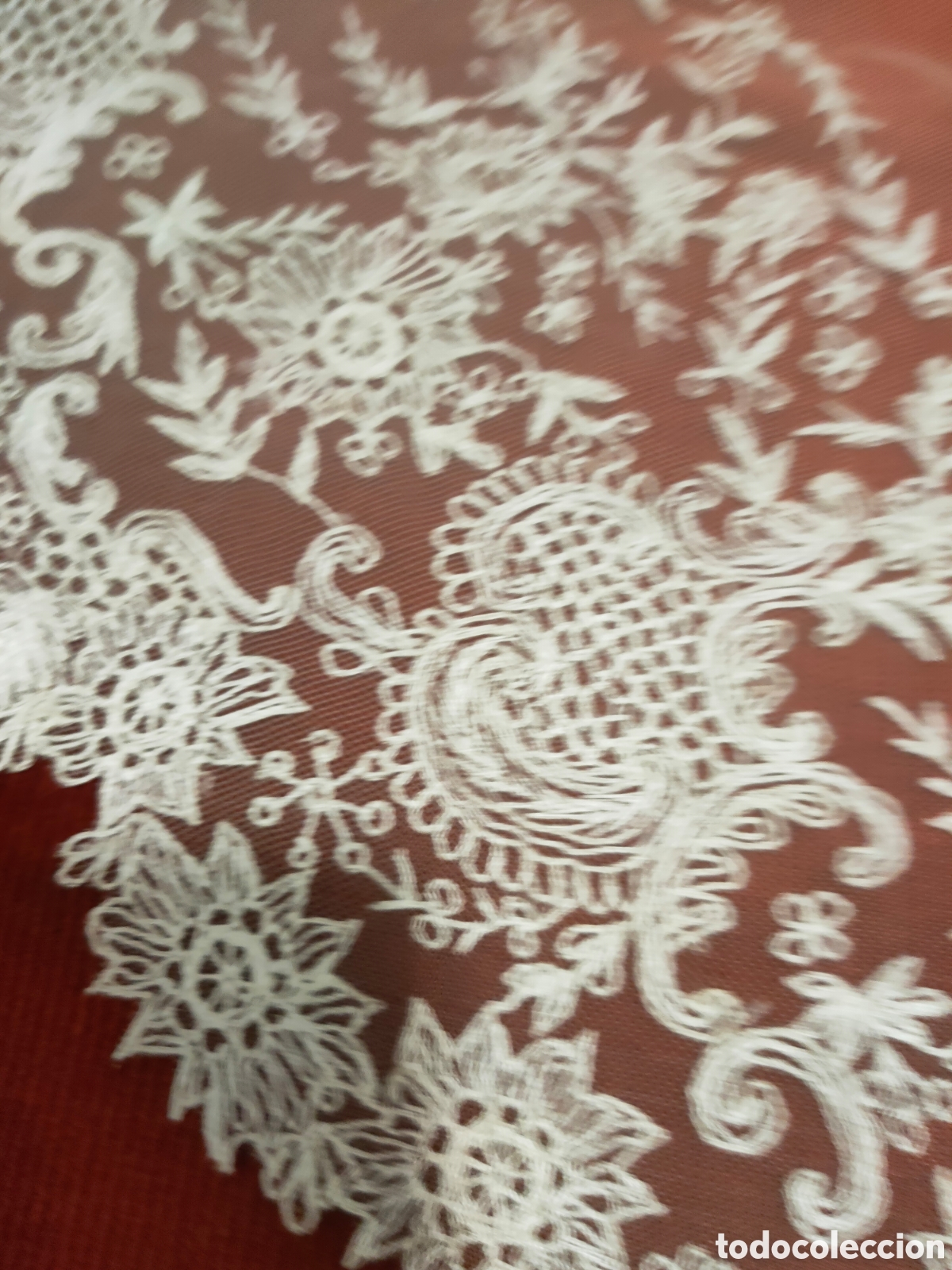 Antig&uuml;edades: Mantilla bordada a mano - Foto 7