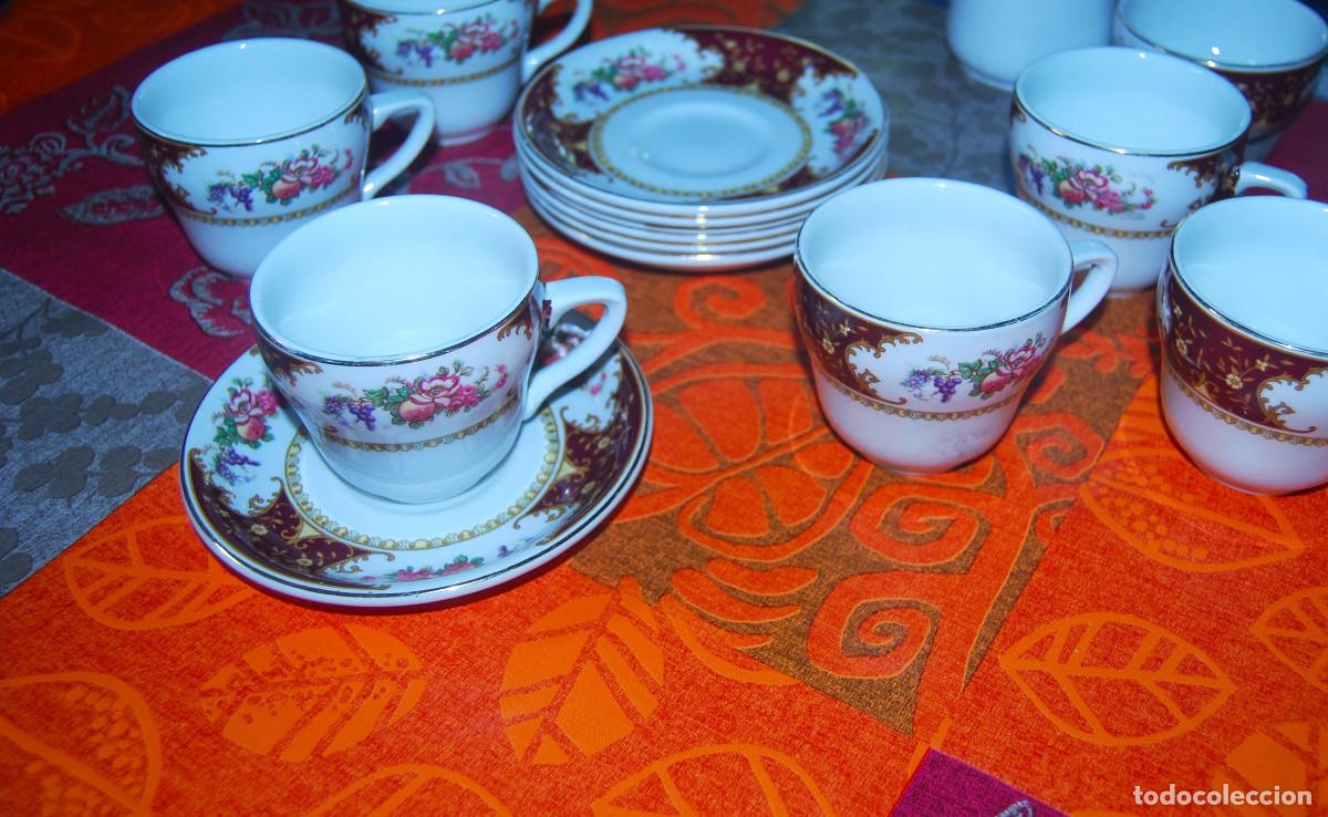 Antiques: Juego de cer&aacute;mica inglesa. Infusiones, t&eacute; o caf&eacute; y pastas. 1910.