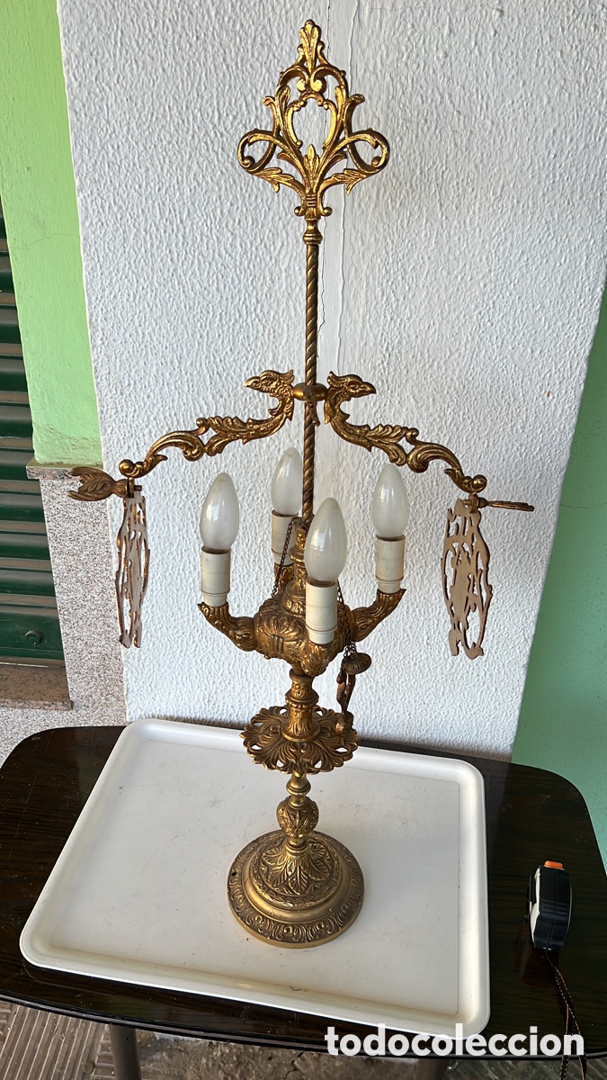 Antig&uuml;edades: L&Aacute;MPARA BRONCE BOMBILLAS - Foto 1