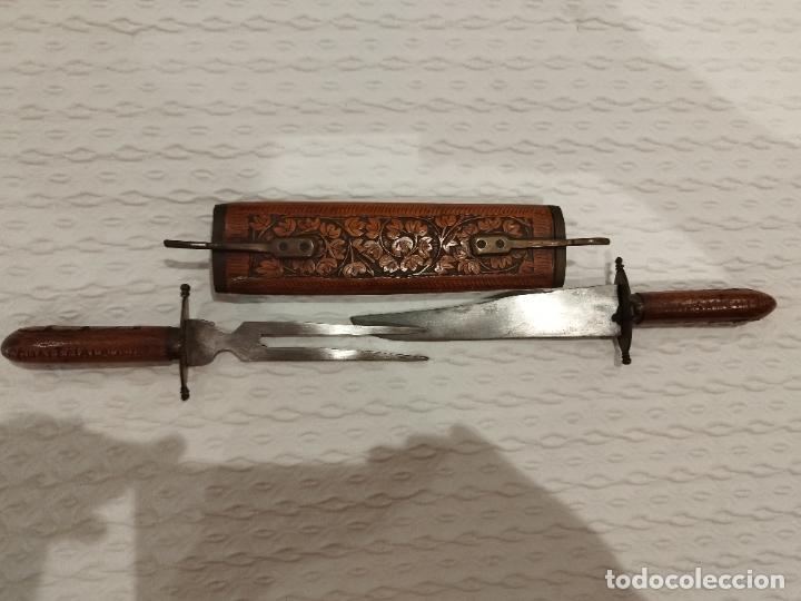 Antig&uuml;edades: Antiguos cubiertos de trinchar en CAOBA - Foto 1