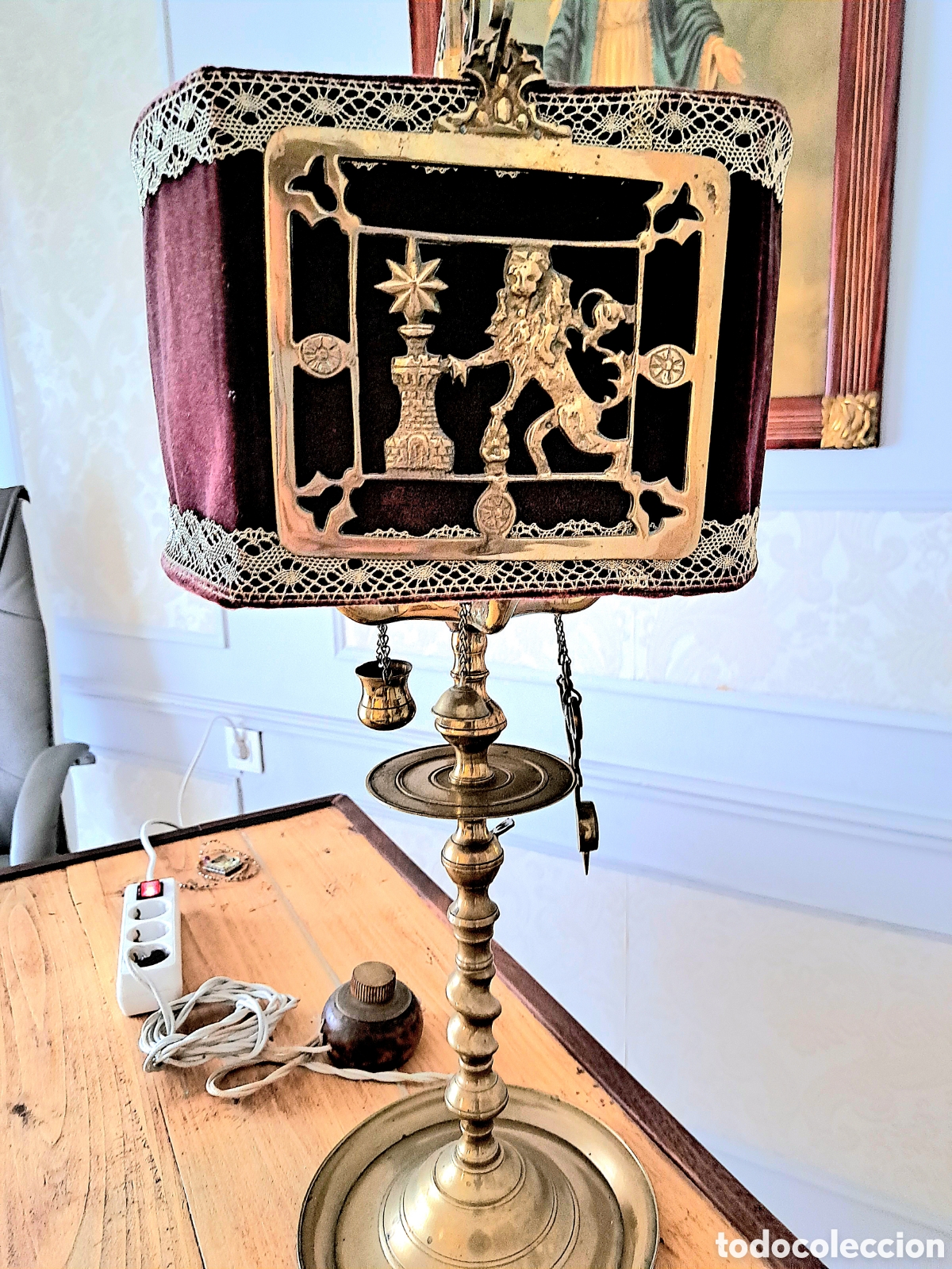 Antig&uuml;edades: Velon de aceite original del xix - Foto 2